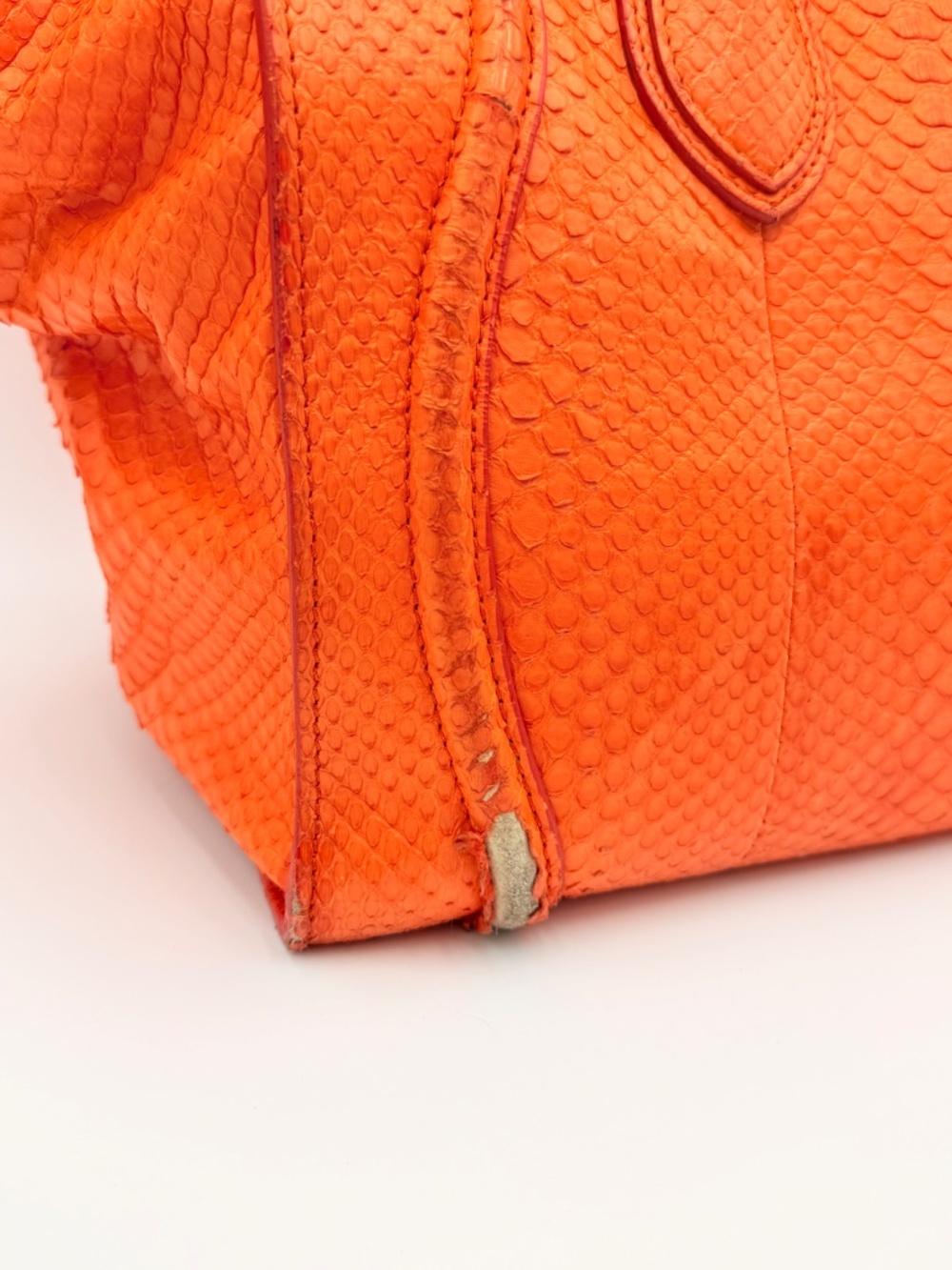 Céline Mini Luggage Tote — Orange Python - Picture 8 of 16